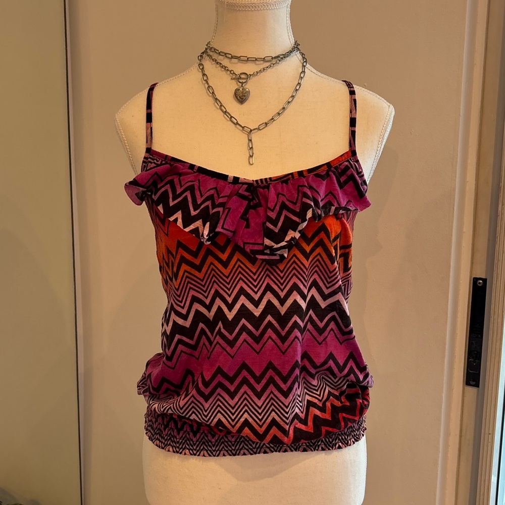 Eyelash Couture Pink and Orange Zigzag Camisole